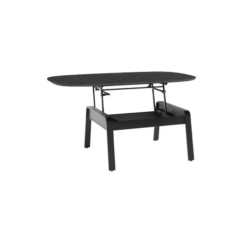 Italian porcelain lift-top table with stone-look finish for the living room.