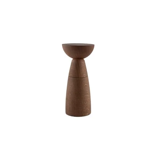 Alessi Oaxaca Spice Mill by Ettore Sottsass with sculptural beechwood form.