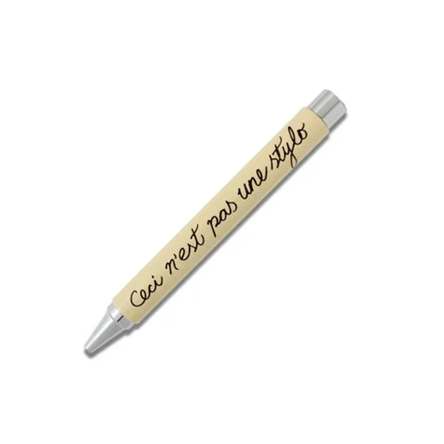 ACME Studio STYLO Retractable Roller Ball Pen, René Magritte pen, designer roller ball pen, ACME 8126 refill compatible, custom pen packaging, artistic writing tools, luxury roller ball pen.