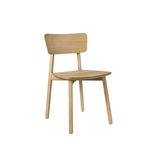 Ethnicraft Casale Dining Chair in solid oak with curved backrest and minimalist frame