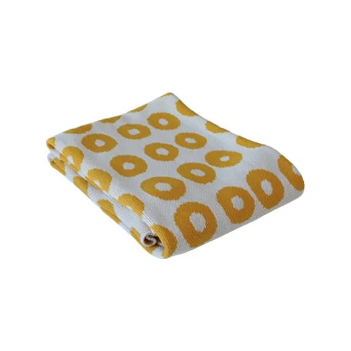 Gold Ring Blanket by Trilby Nelson, woven recycled cotton textile