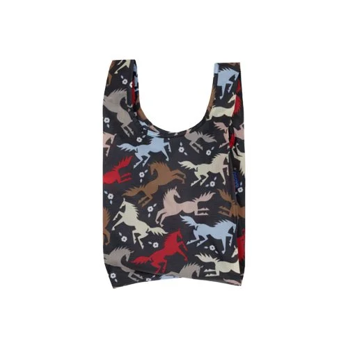 Standard Baggu in Horse Cut Outs, reusable bag made from 100% recycled nylon.