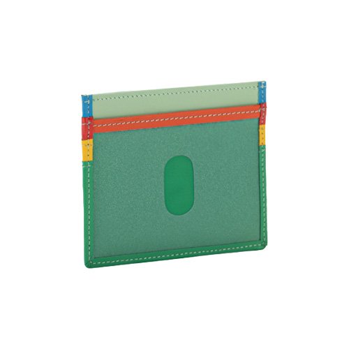 Minimalist leather card holder with multiple card slots and central pocket