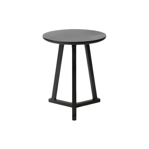 Compact modern side table with round top and tripod design by Ethnicraft (Copy)