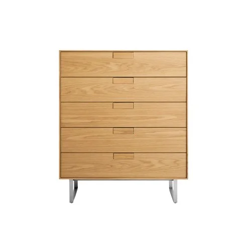 Blu Dot Series 11 dresser with five self-closing drawers and recessed plinth base.