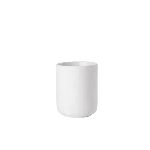 White Ume Toothbrush Mug, durable stoneware with matte finish, part of the Ume collection.
