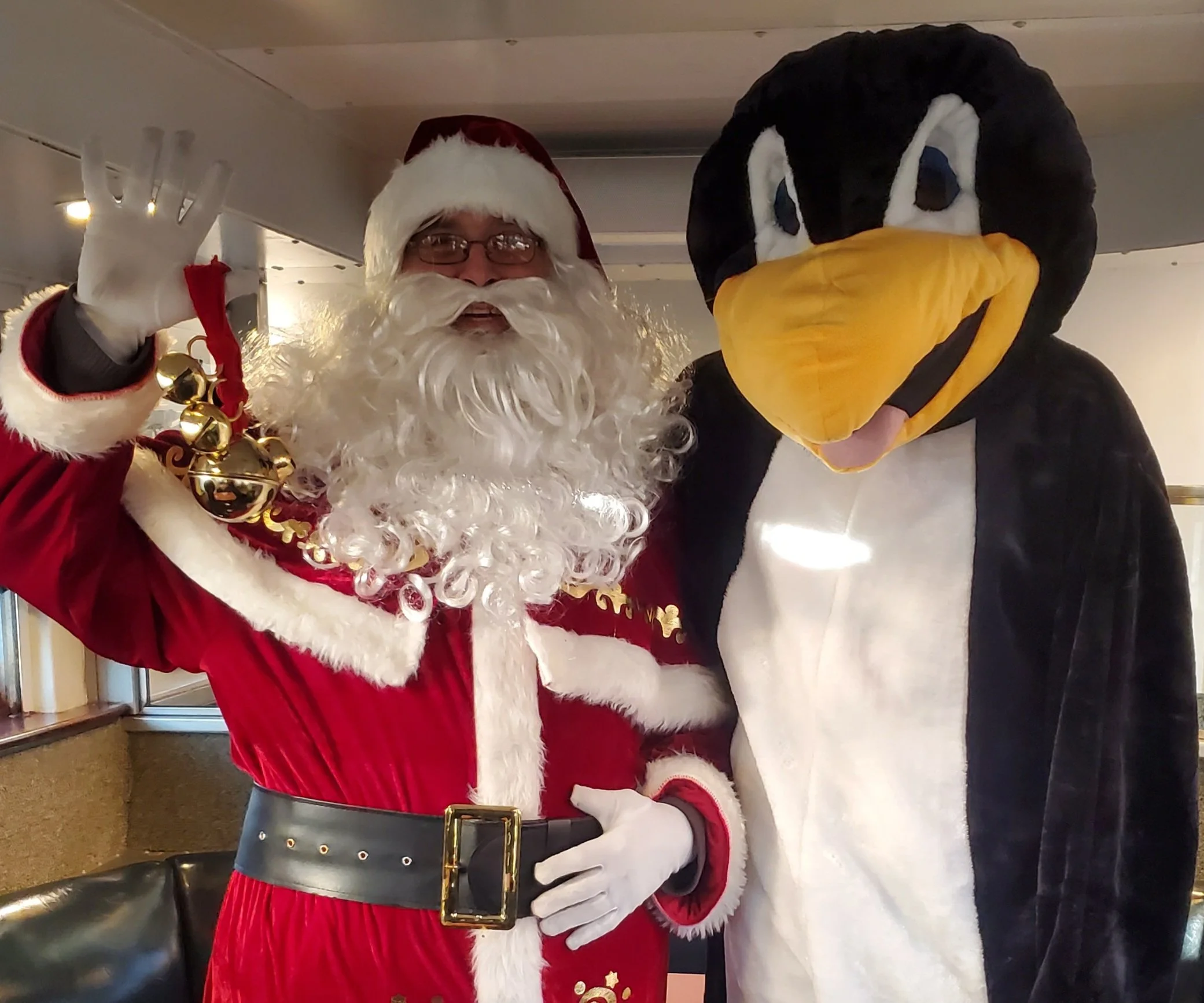 Santa aboard a Lehigh Gorge holiday train