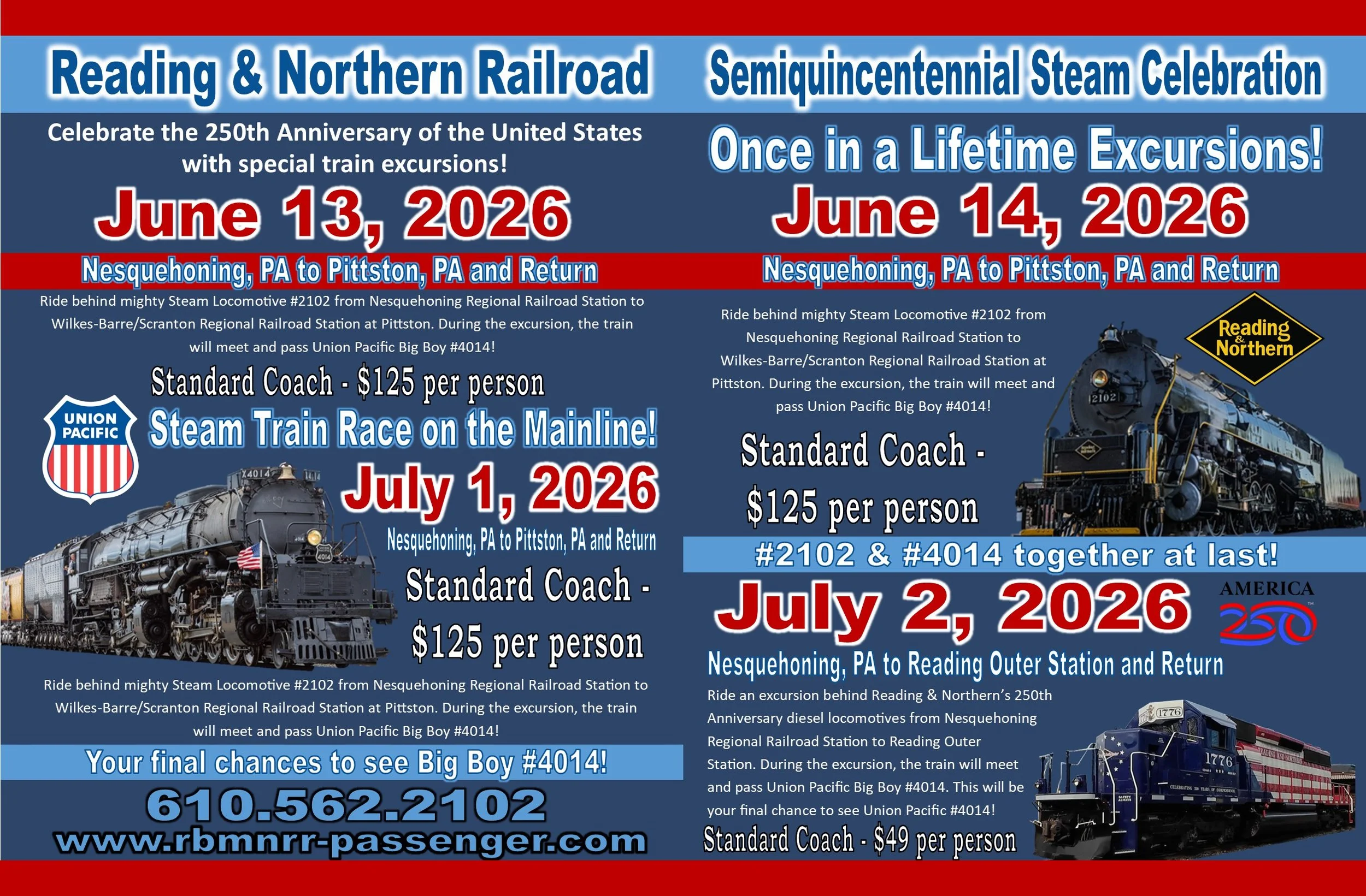 Reading &amp; Northern Railroad’s Semiquincentennial Steam Celebration