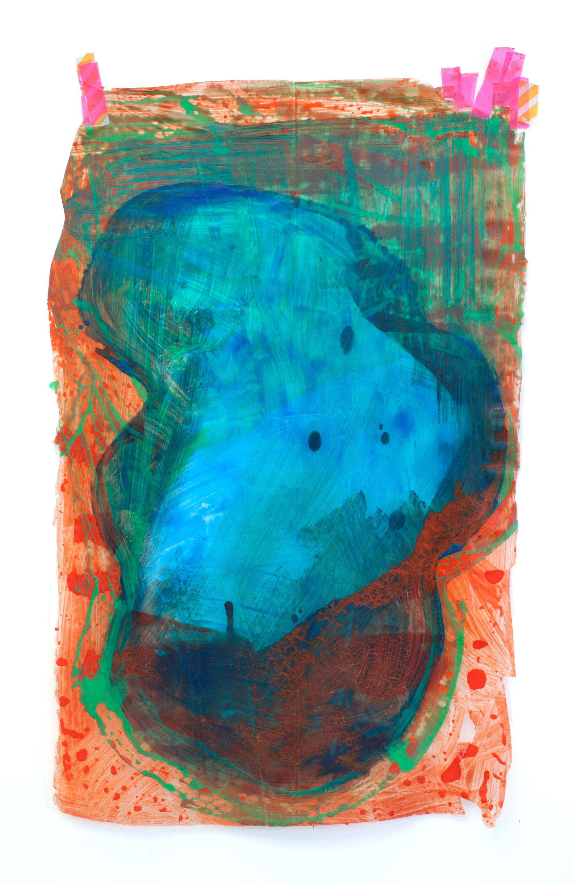 Untitled/Skin 2014 acrylic paint stuck to the wall 24x15in
