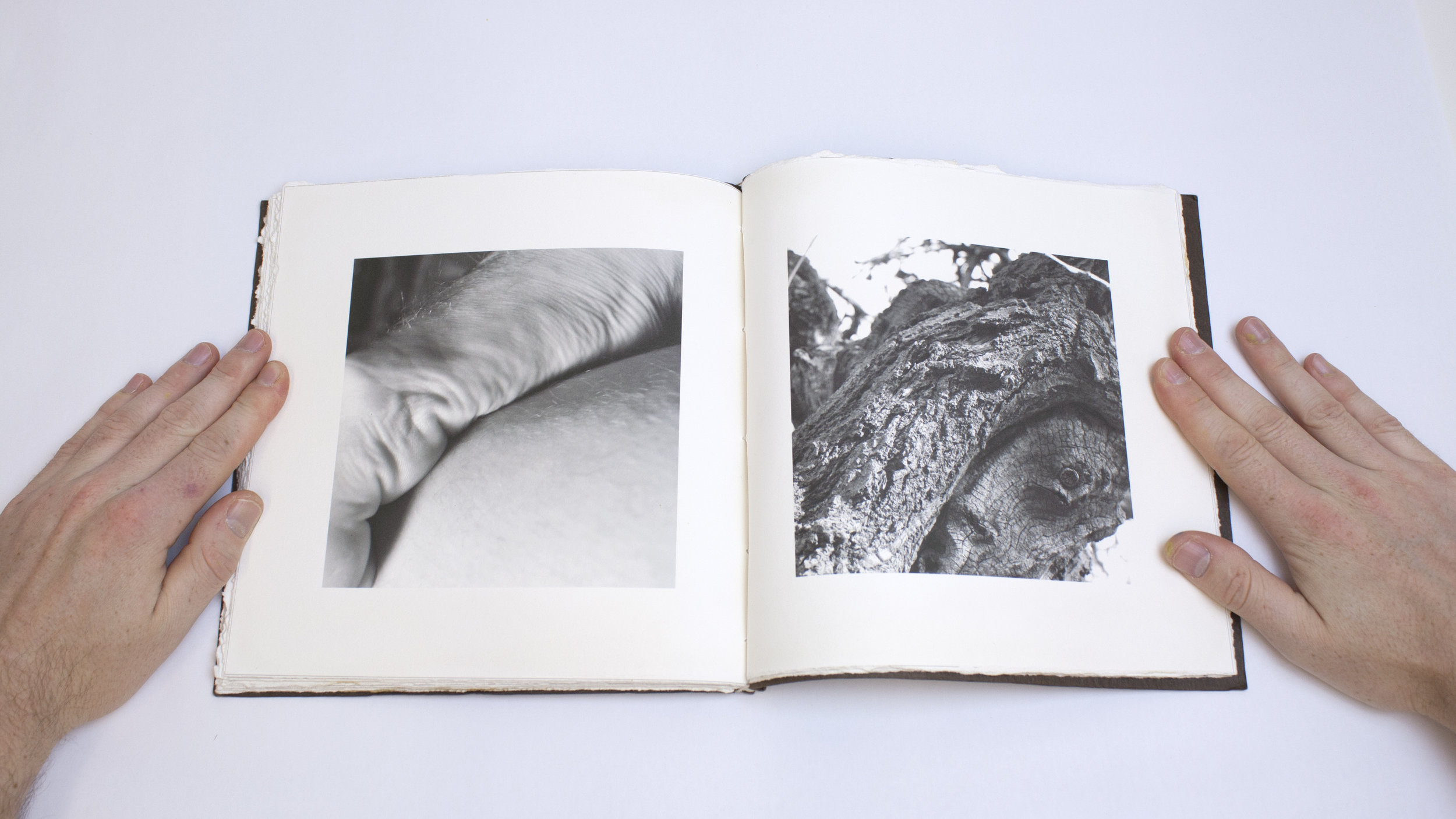   Skin , Handmade book, digital prints on BFK, 10” x 10”, 2014 