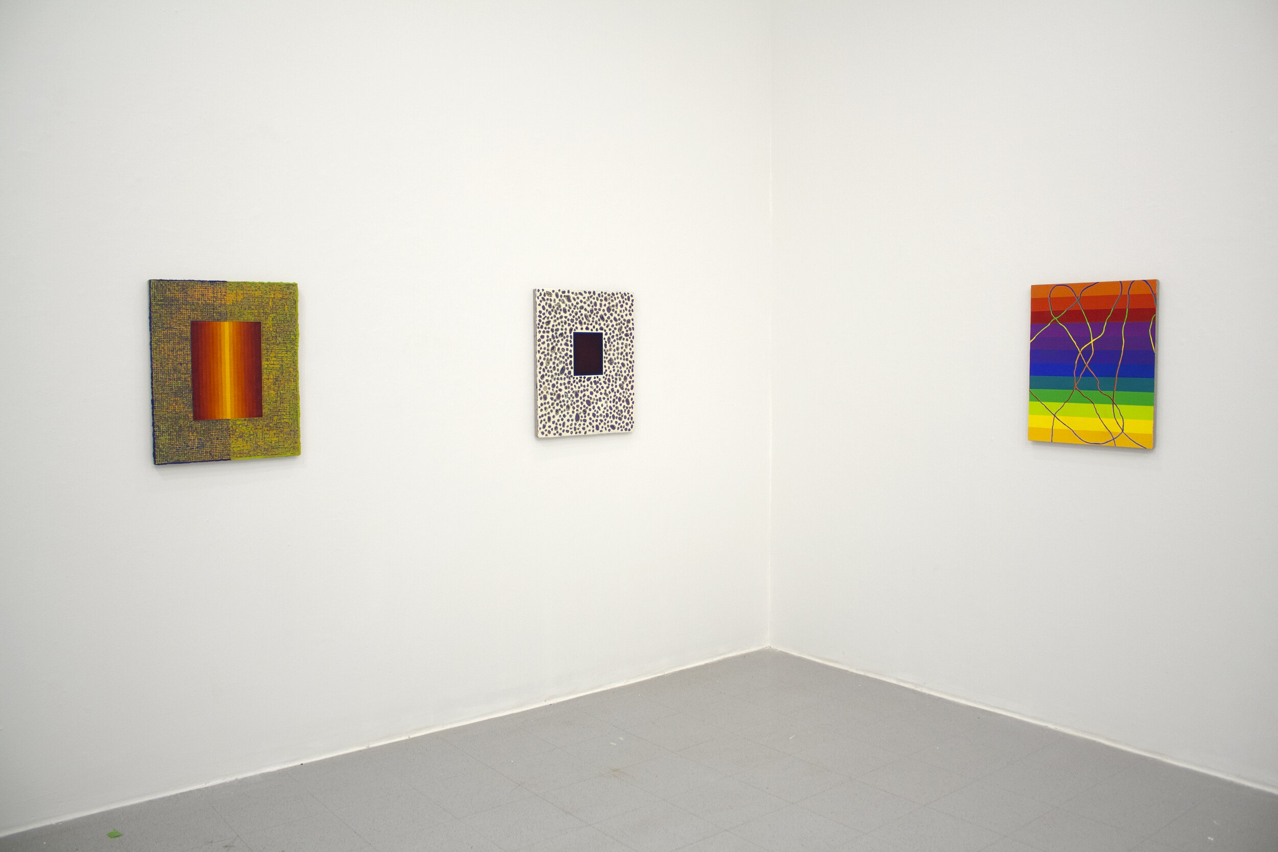  From Left:  Gateway, Lonely Rectangle, Rainbow in Two Parts  (installation) 