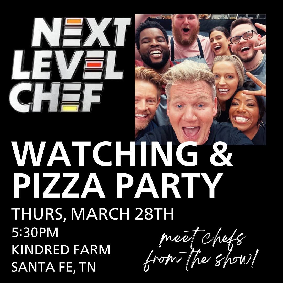 So this is FUN! 🎉

On Thursday, March 28th, come meet some contestants from Gordon Ramsay's show, @nextlevelcheffox , and watch an episode of the show with us LIVE while eating artisan pizza in our new barn! 🍕 

Several chefs from the show, includi