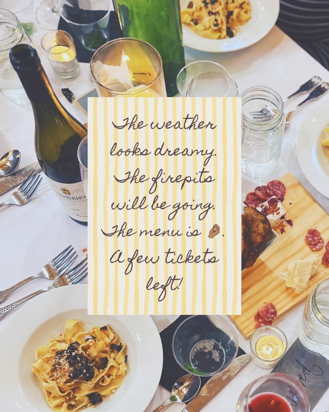 What are you doing this Friday night? 😍🍝✨

👉🏽 Get the last few tickets at link in bio or at thekindredfarm.com! 

#kindreddinners #nashvillechef #privatechef #franklintn #thekindredfarm