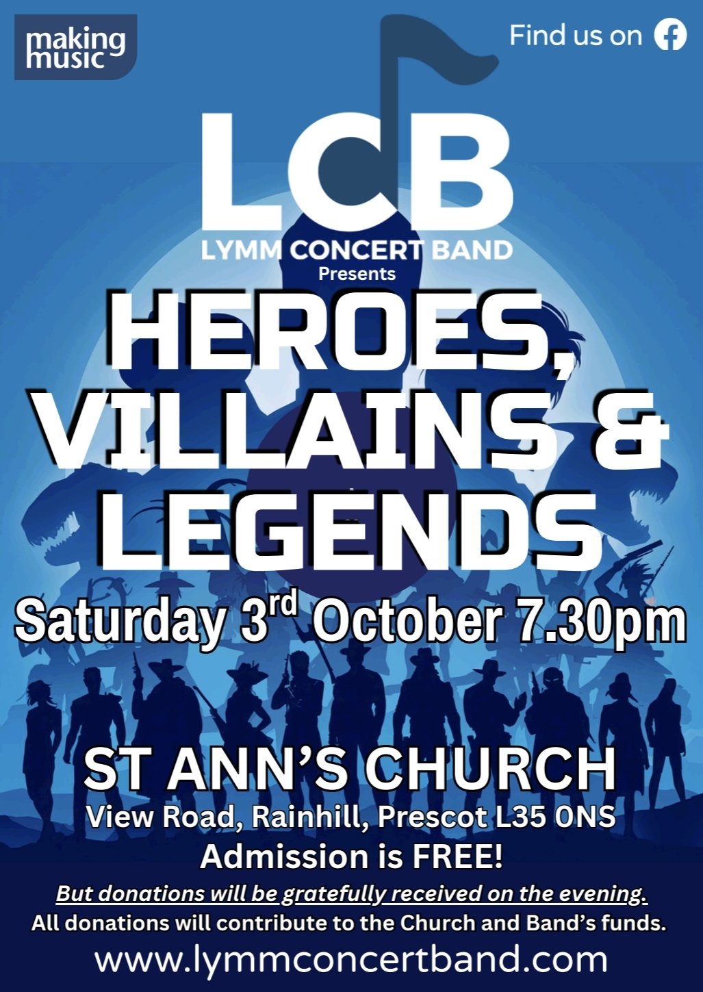 Heroes, villains &amp; legends Concert - St Ann's Church, Rainhill
