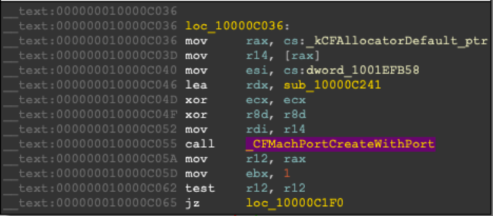 Figure 1 - Assigning function sub_10000C241 as a callback