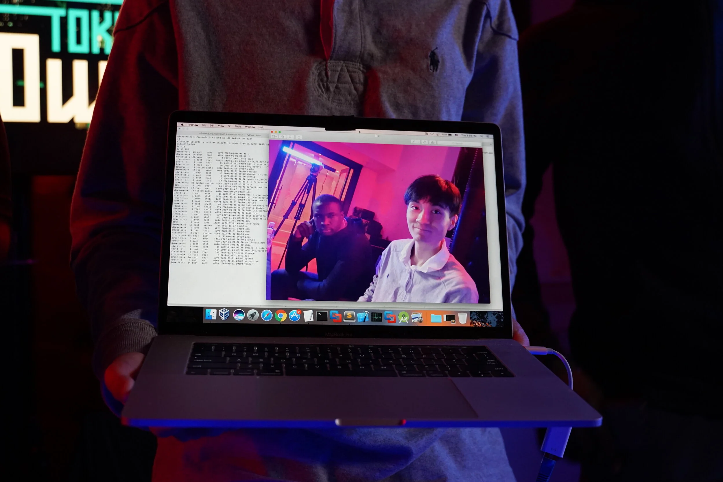 Team Fluoroacetate showing their exfiltrated photo