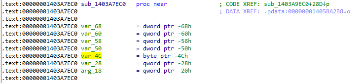 Figure 3 - Stack buffer var_4C