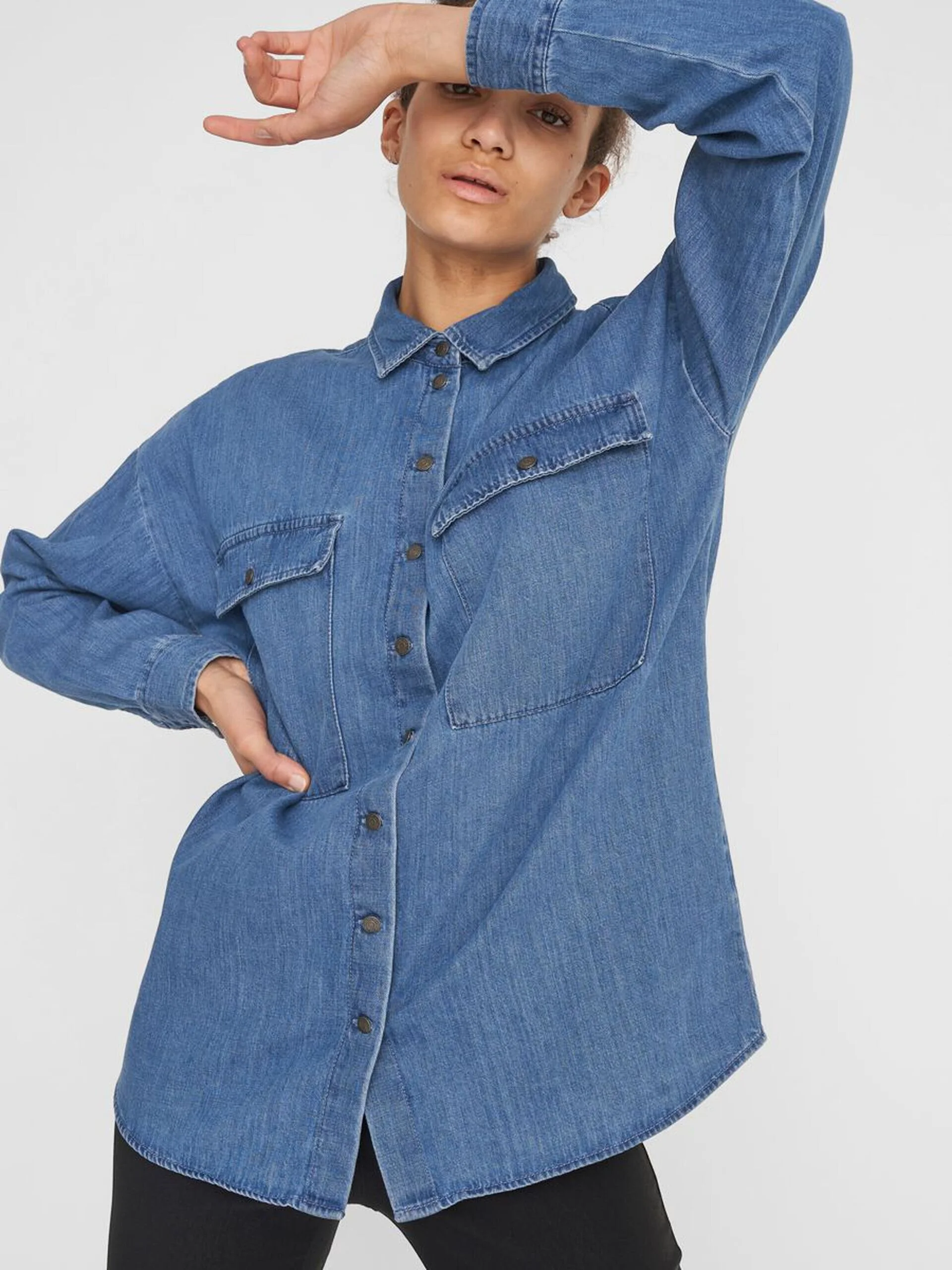 oversized chambray shirt