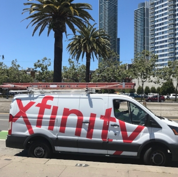 A Comcast Xfinity service truck in California