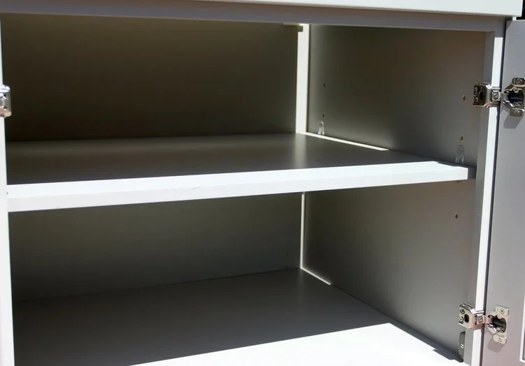 3/4" Plywood with wood veneer shelves