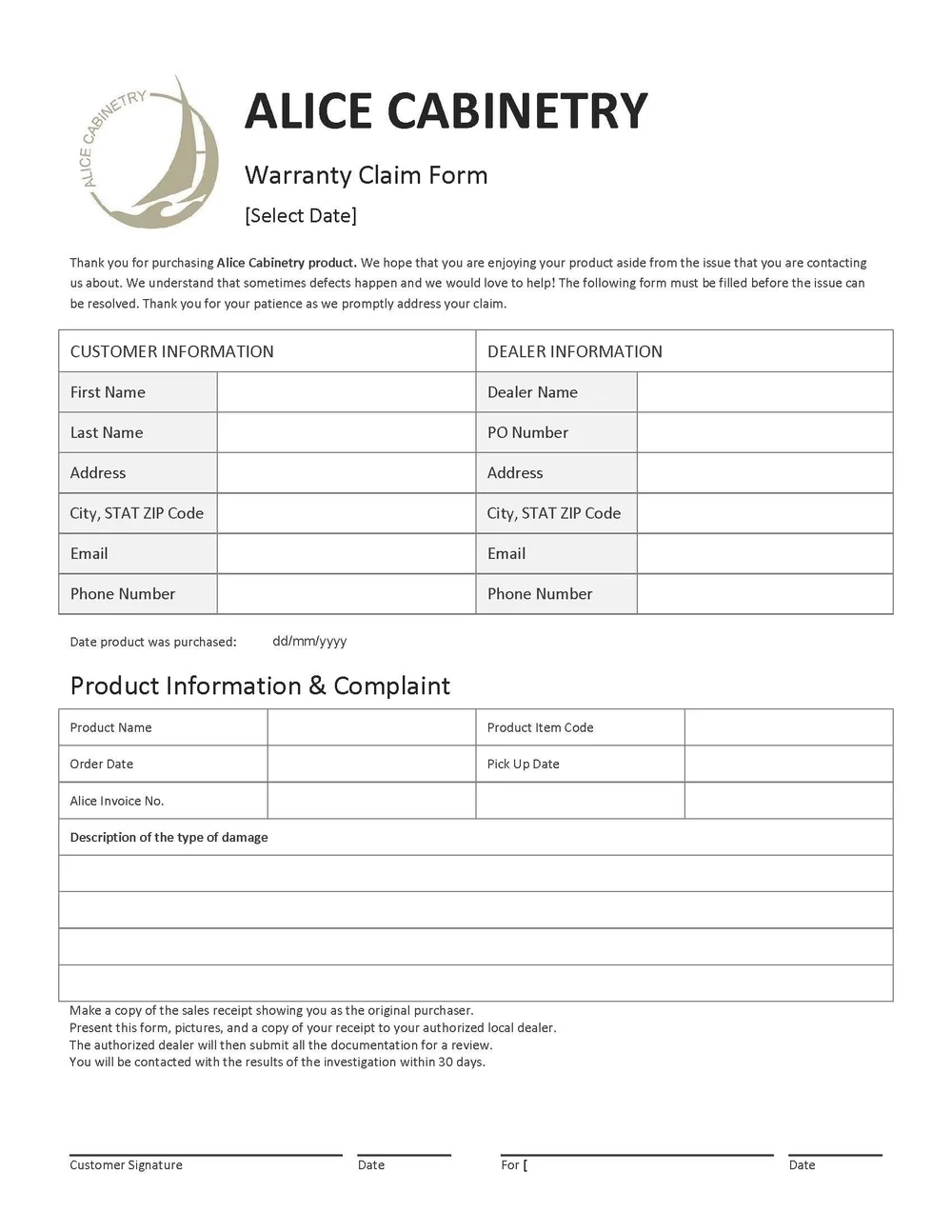 Dealer Application Alice Cabinetry Dealer application alice cabinetry