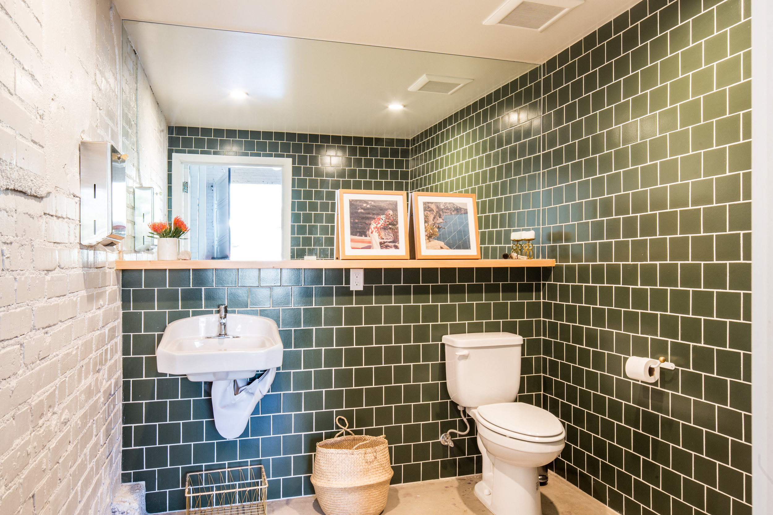 Hey! You’re in the bathroom. That’s ok though. We have two single occupancy bathrooms. Take your time. Haha.