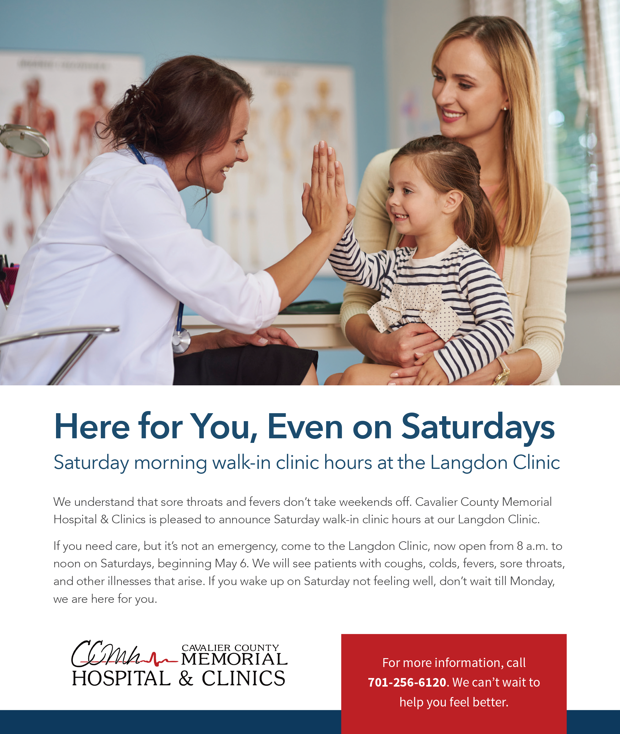 langdon clinic now offering saturday morning walk in clinic don t wait call 8