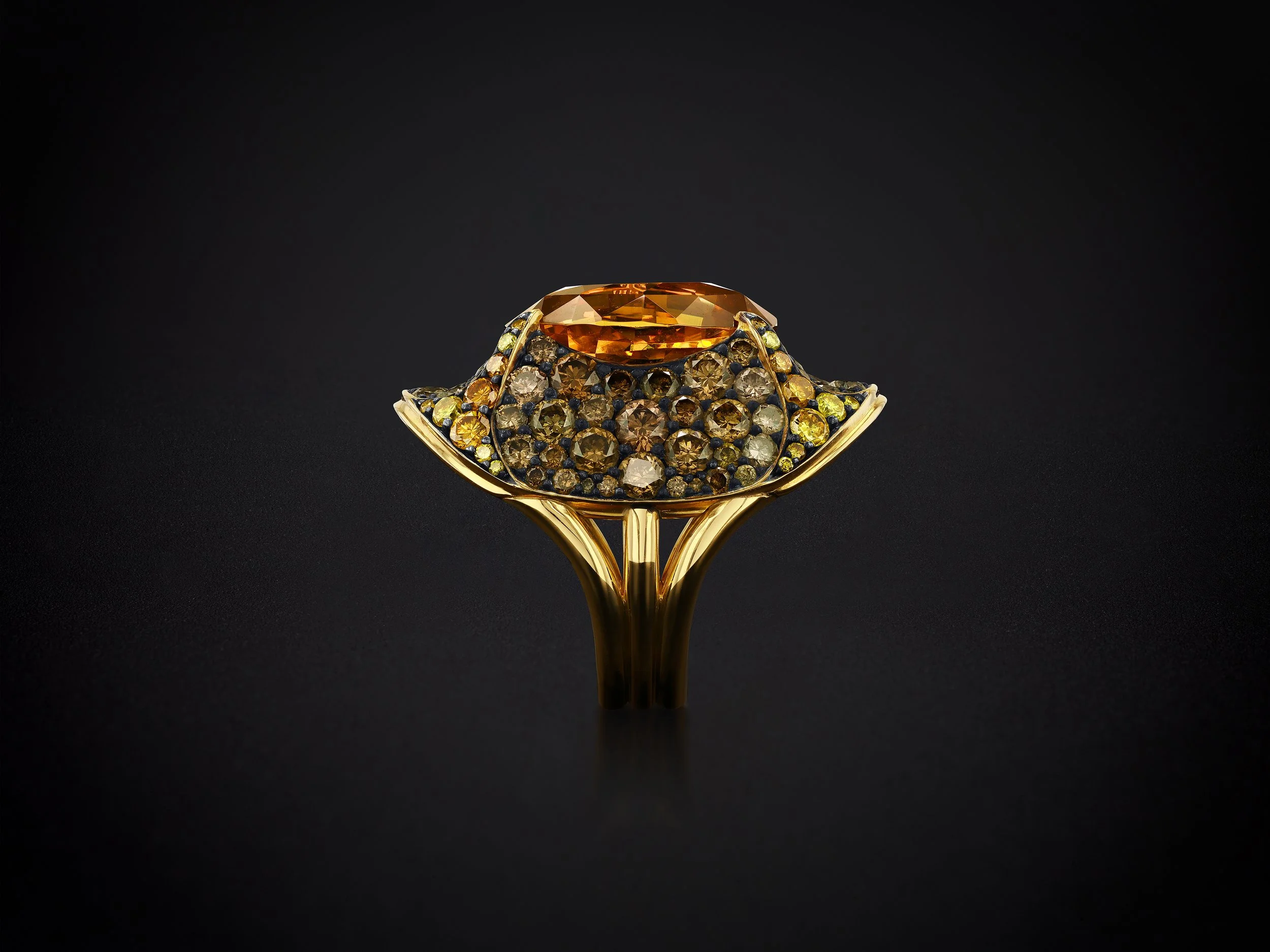 VCR0770 OAK Triple Band Ring | yellow gold 925 zircon brown and yellow diamonds (4).jpg
