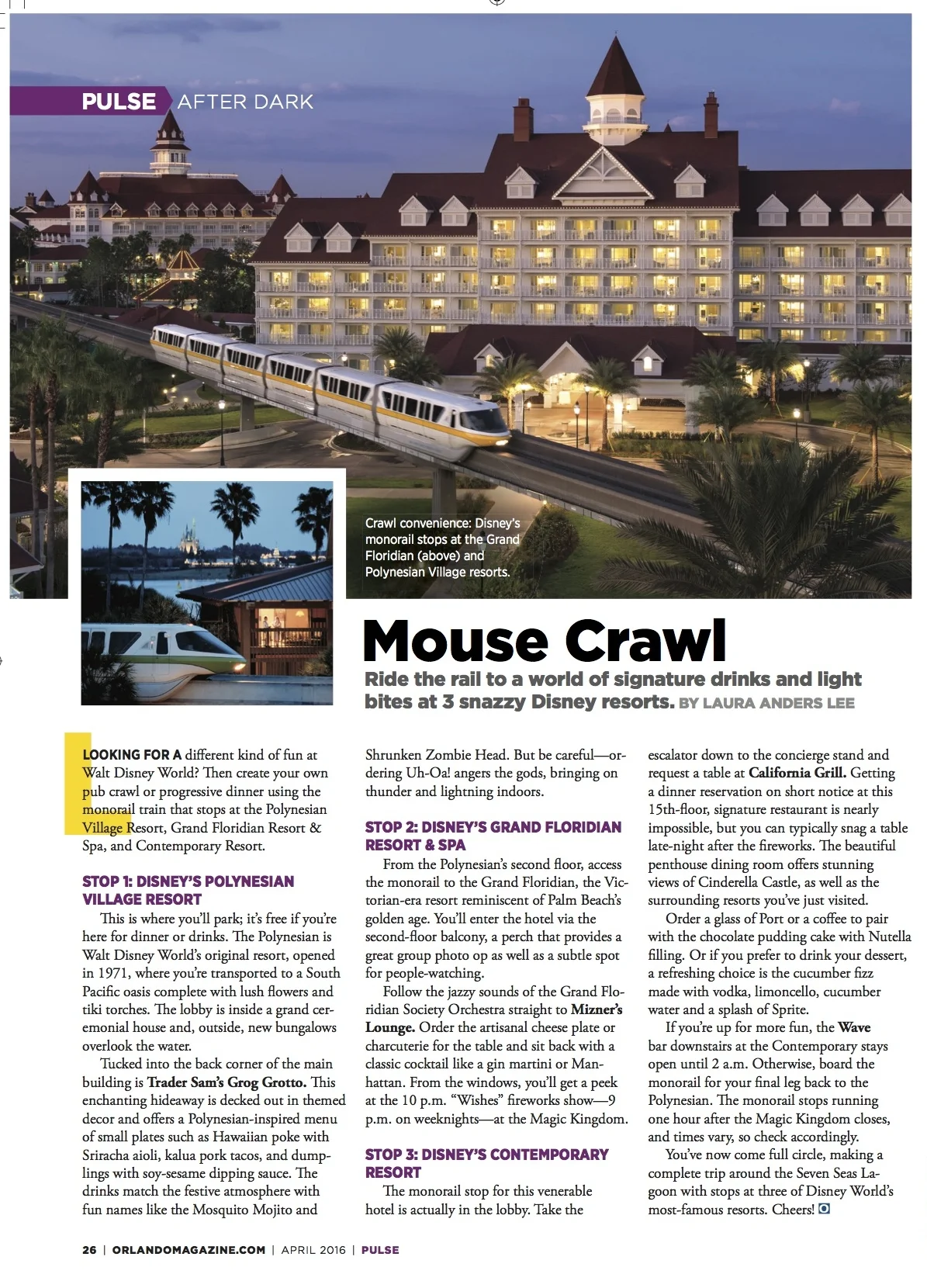 Orlando magazine entertainment article