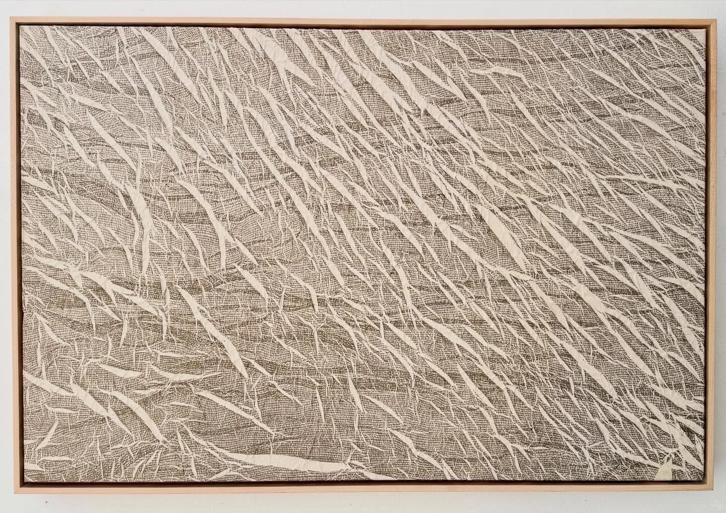 Undercurrents
Shibori wrinkled monotype on kozo paper
24&rdquo; x 36&rdquo;
Now on view in 
Pulp &bull; Paper &bull; Book
Exhibition Dates: March 14, 2026- May 3rd
Thank you to jurors @bkibbe044 @quinn.r.keck and @sebastopolarts for awarding me 2nd p