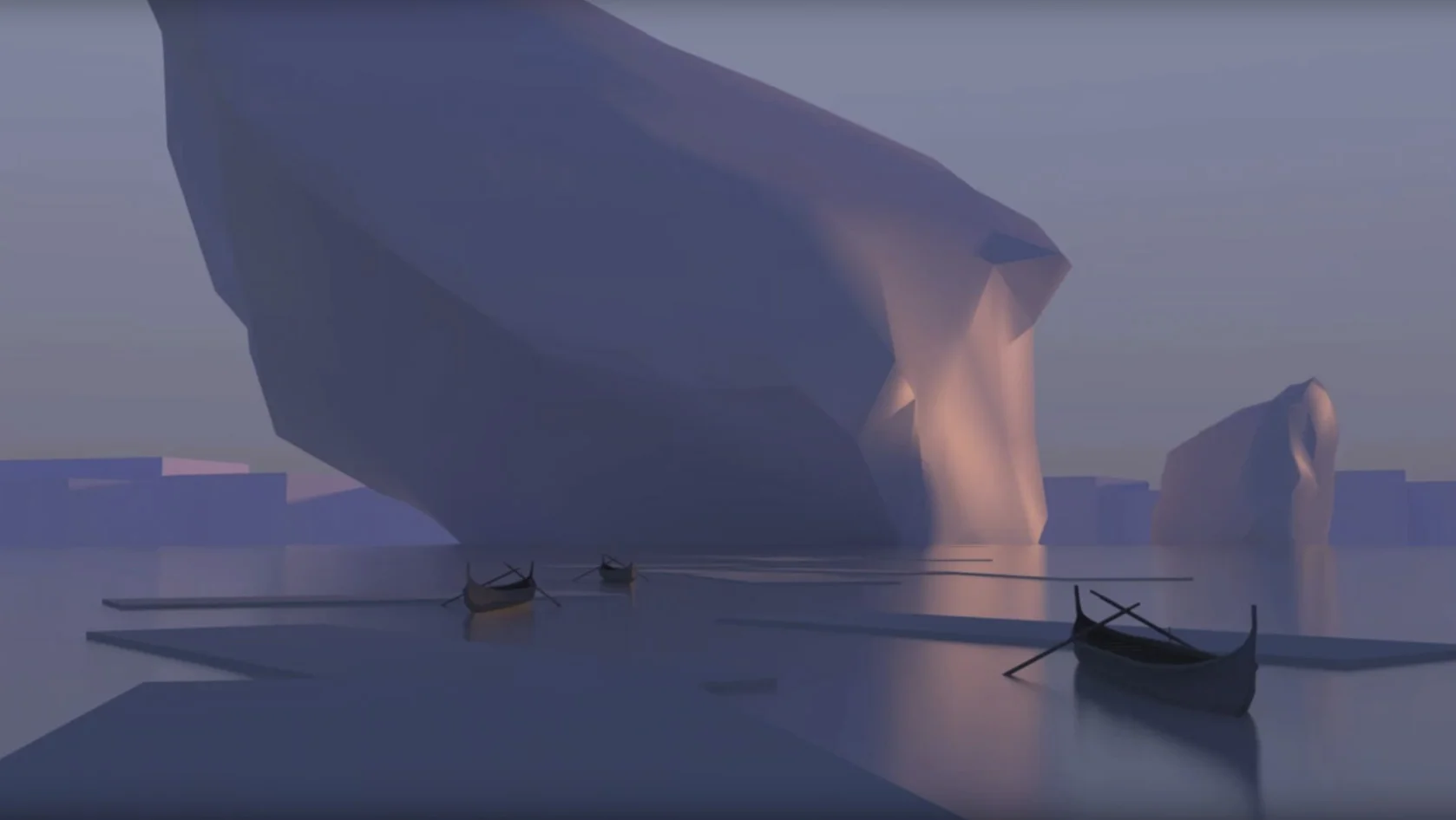 3D база для картины с айсбергом