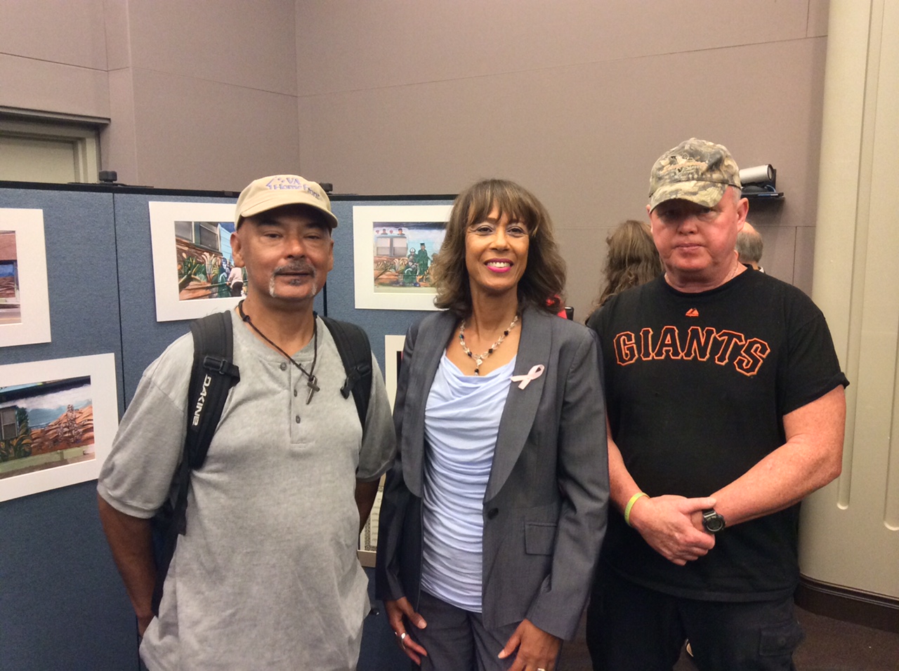 Veterans at a VRP 's Veteran art exhibition