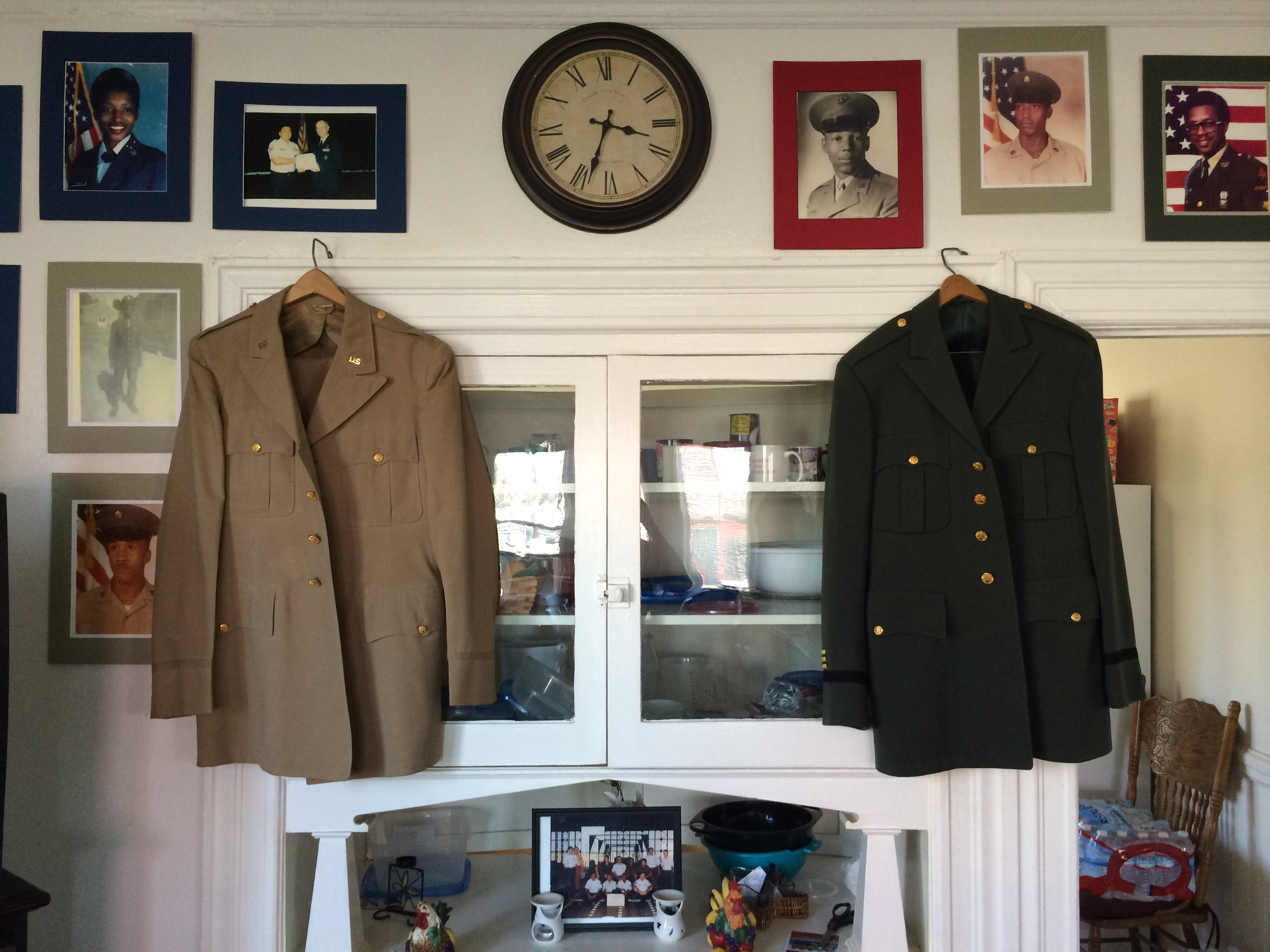 VRP's collection of vintage military uniforms in the VRP home