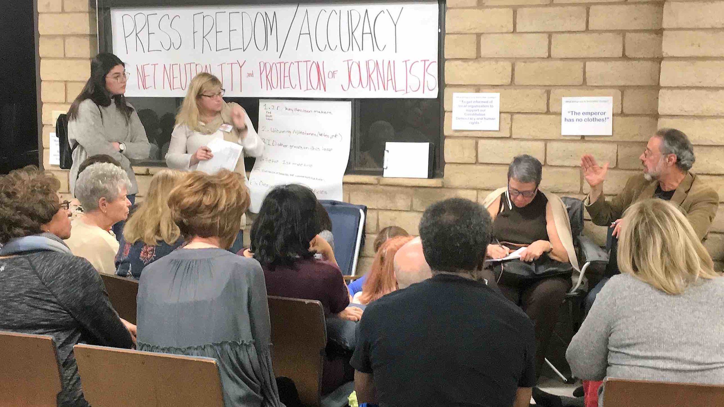 Indivisible: Conejo co-founder Jenny Eis leads an Issue Action Team during the first Organizing Meeting.