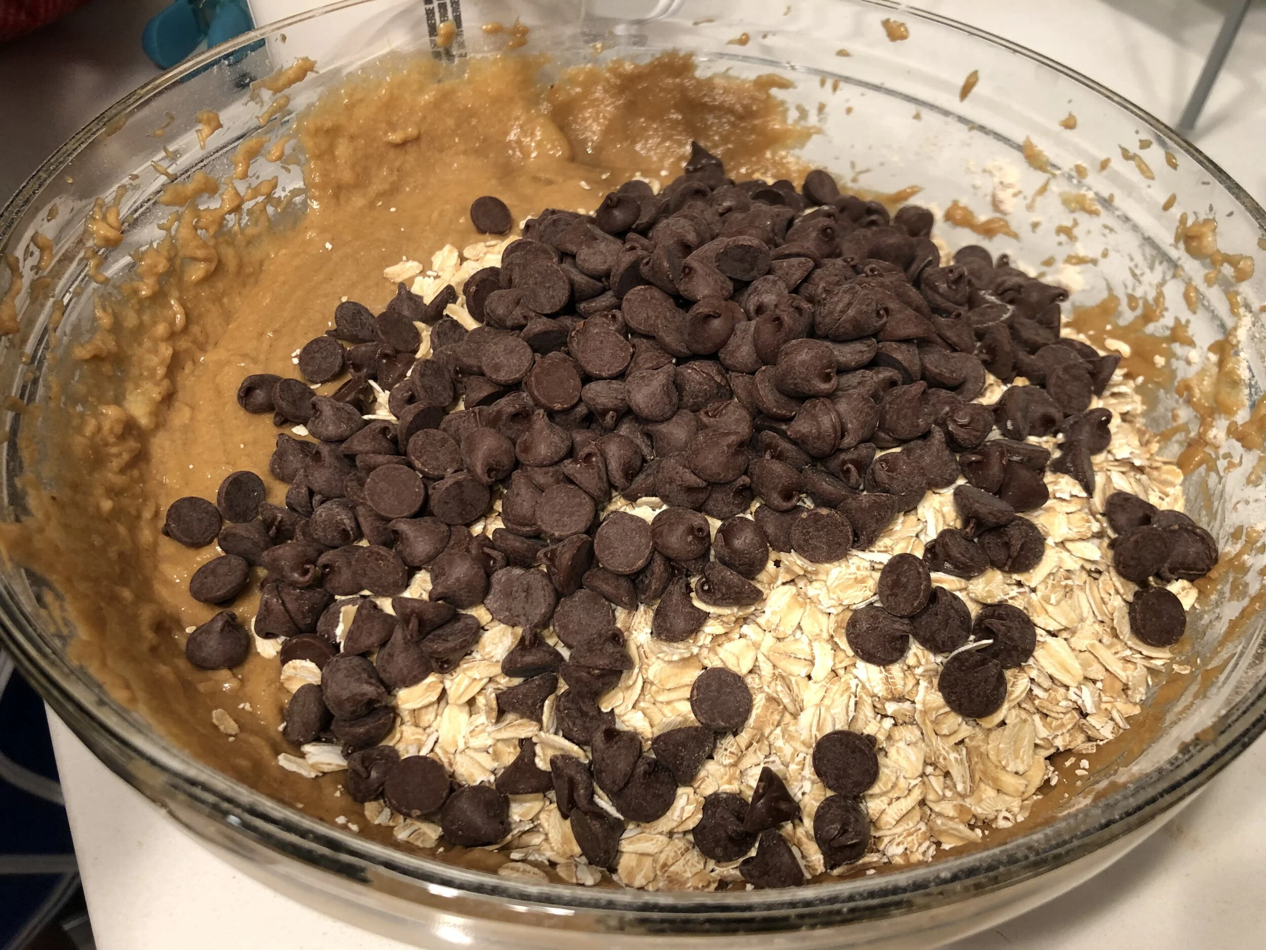 Whole Wheat Banana Oatmeal Chocolate Chip Cookies made with coconut oil