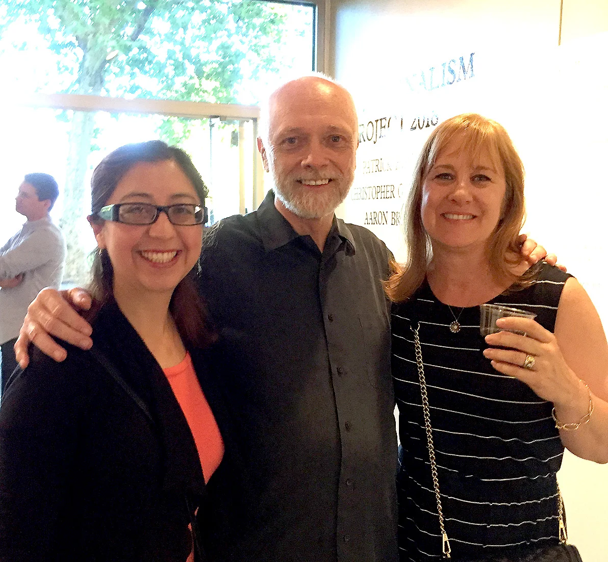 Post Personalism Show coordinator Patrick Howe with opening night guests .jpg