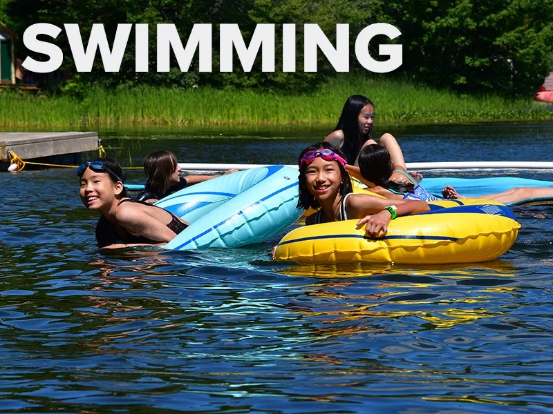 With a sandy beach and cool (but not too cool!) water, our swim area is the perfect place to beat the summer heat. Under the watchful eye of our certified lifeguards, campers splash, swim, and enjoy Sparrow Lake the very best way we know how.