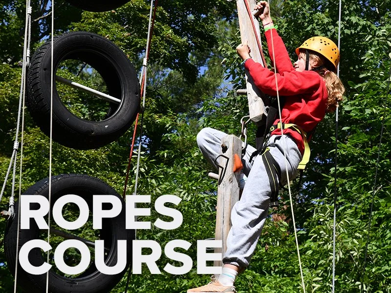 Certified instructors lead campers through this high-flying aerial adventure. With a climbing wall, vertical playpen, rickety bridge, aerial trust dive, flying squirrel, and more, campers are challenged to step outside their comfort zones while havin