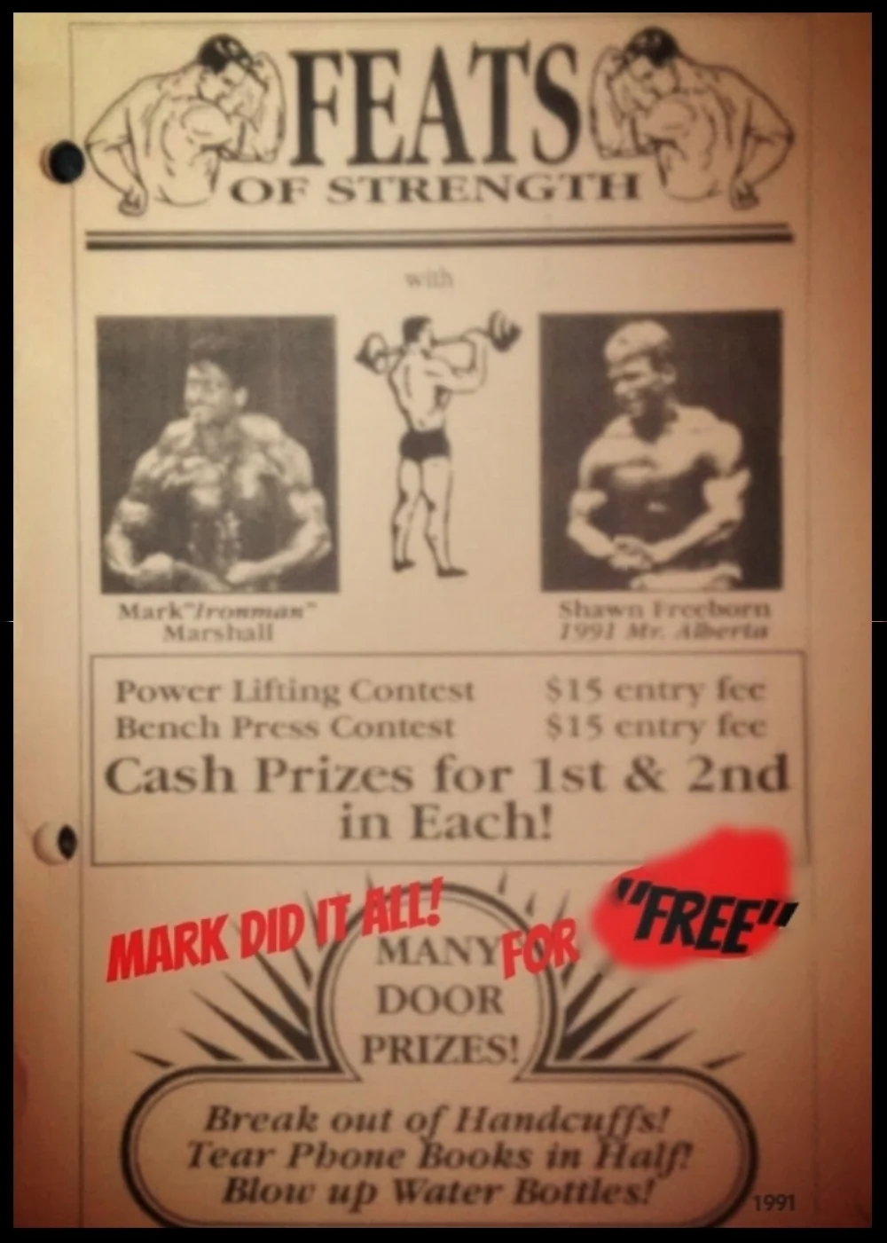Traveled many Cities in Canada Promoting Planet Fitness with Mark speaking to the lost youth then doing his" FEATS" of Strength, always impressive .... Mark has a heart of gold for the young and hurting out there.