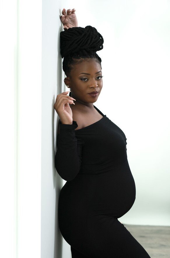 Elegant Maternity Portrait in Black