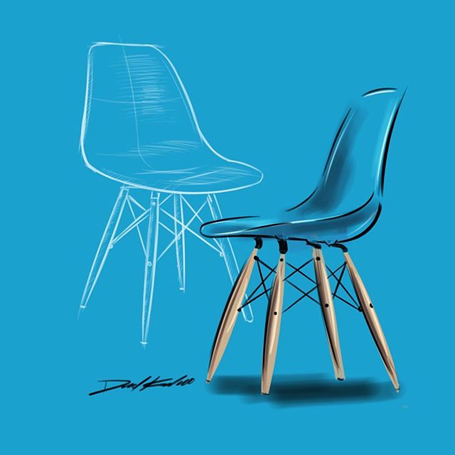 Quick and dirty Eames chair. 
#idsketching #sketchbook #industrialdesign #furnituredesign #sketchbookpro #art #instaart #eameschair