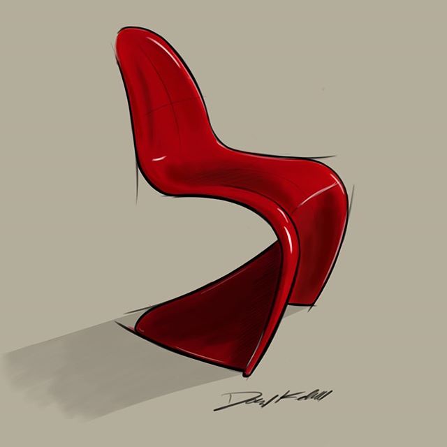 On a bit of a chair kick lately. 
Red Panton chair 
#idsketching #industrialdesign #furnituredesign #furniture #sketchbook #instaart #art #sketch #chair #productdesign