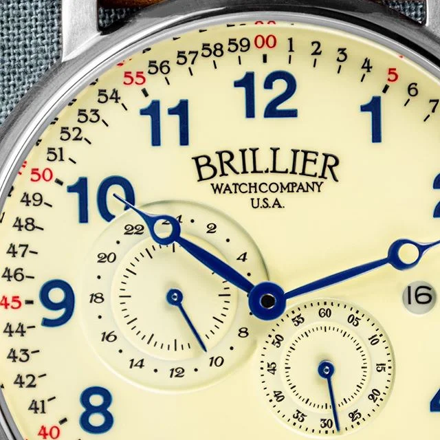 The Americana railroad mechanical watch features a period correct double sunken genuine enamel “Montgomery” dial.
It really is all about the details... #Brillier #Americana #BuiltbetterinAmerica