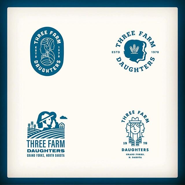 Branding options for Three Farm Daughters. Three sisters who own a family farm that grow gluten free, health conscious and high fiber grains for various food products.