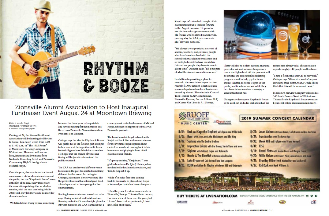 Zionsville Monthly Magazine - Aug. 2019