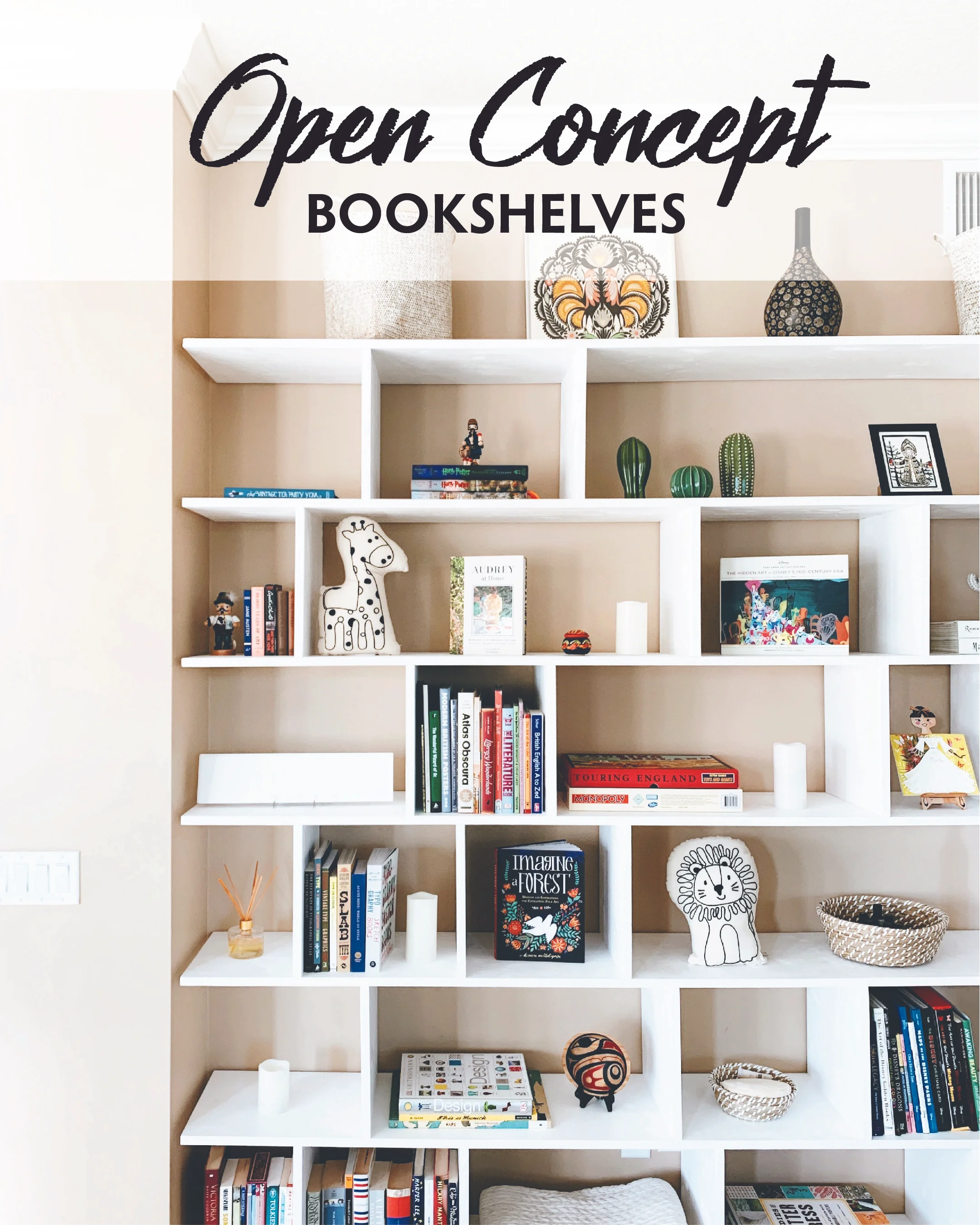 DIY Open Concept Bookshelves