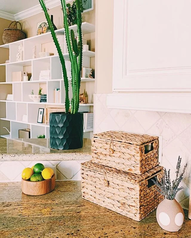 I found the perfect place to hide all of my chargers 🙌🏻 Homegoods did not let me down today.
#homegoodsfinds #homegoods #organizedhome #plantlady #cacti #kitchenorganization