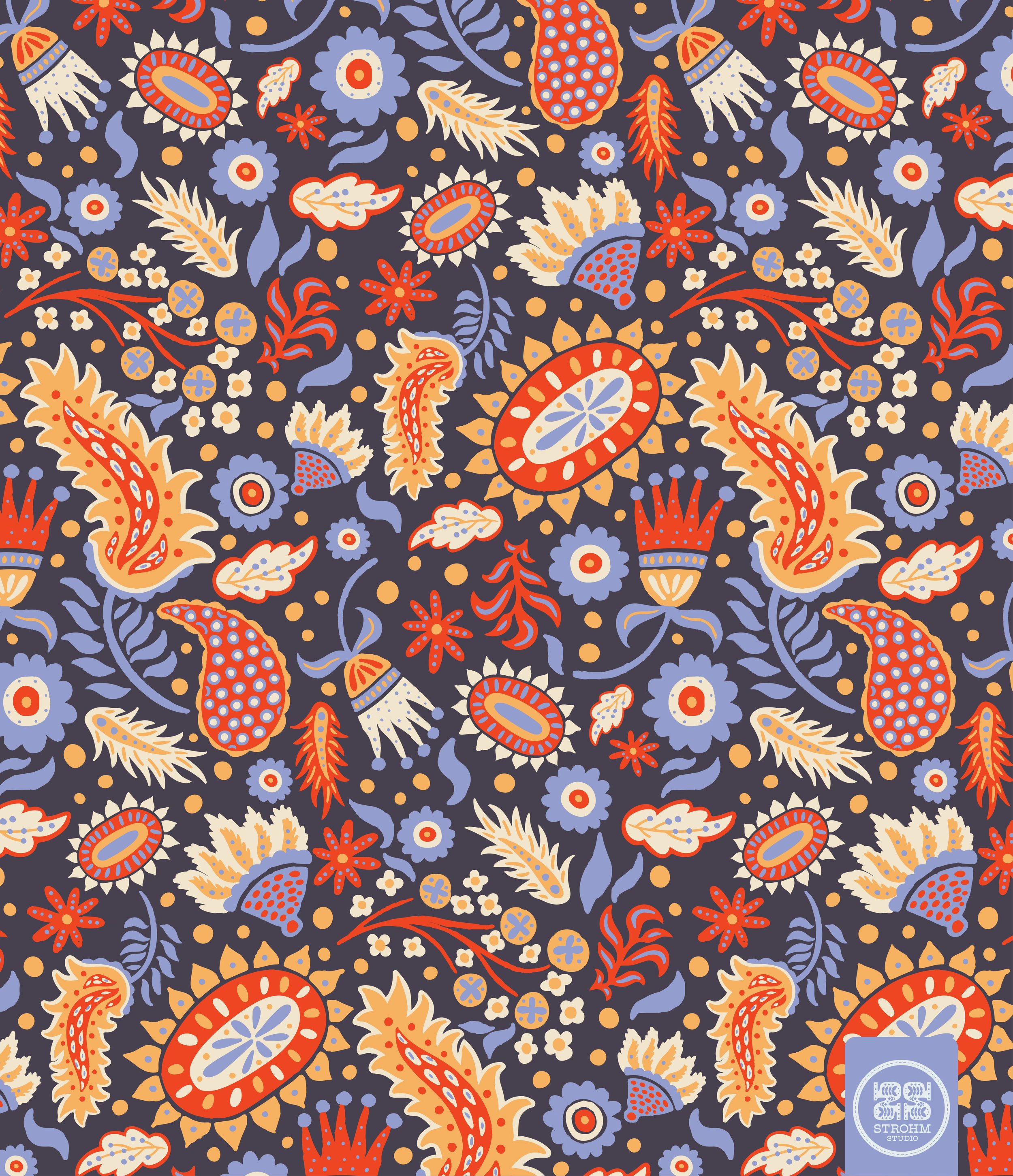 Vintage Floral Folk Prints