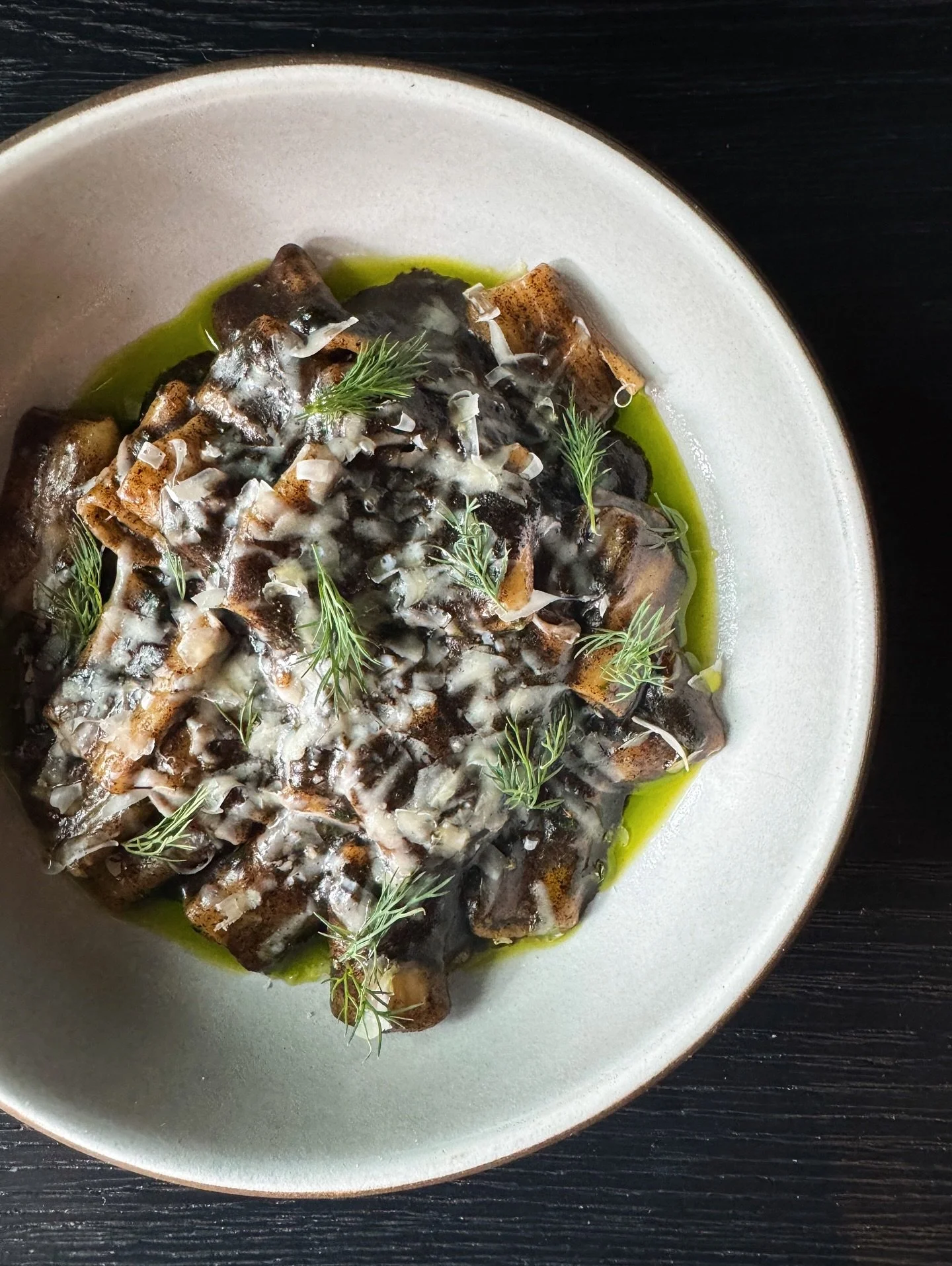 A very special dish is gracing our menu today. Rigatoni made with a delicious burnt allium sauce, topped with dill and pecorino by Chef Esteban.

Here for a limited time only.