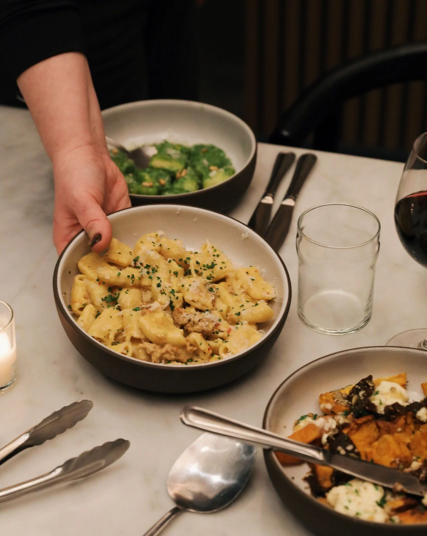 The table's set. Join us for your holiday gathering! Bookings are still available for Christmas Eve &amp; NYE dinner.